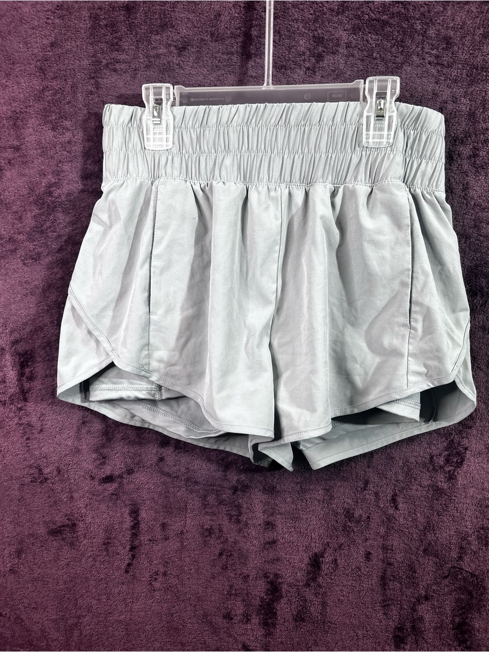 Avia Light Gray Lightweight Smocked Waist Athletic Shorts